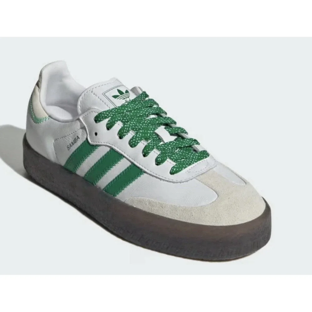 adidas SAMBAE W Sneakers Size 6 Womens Cloud White/Green/Off White IE9105 NEW - Picture 10 of 16